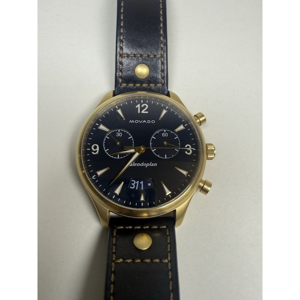 Movado Heritage Series Chronograph Swiss Men's Watch MO.03.1.34.6324 Black Dial